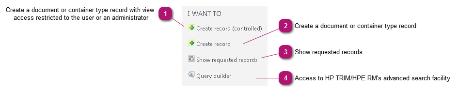 Actions available with no record selection