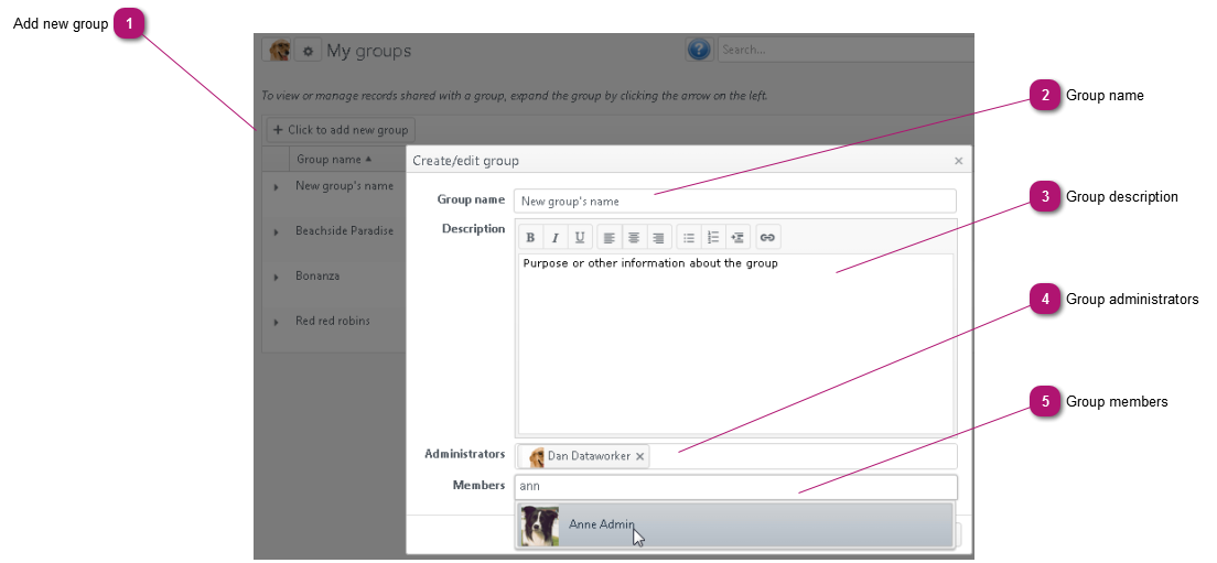 Create a new RM Workspace group