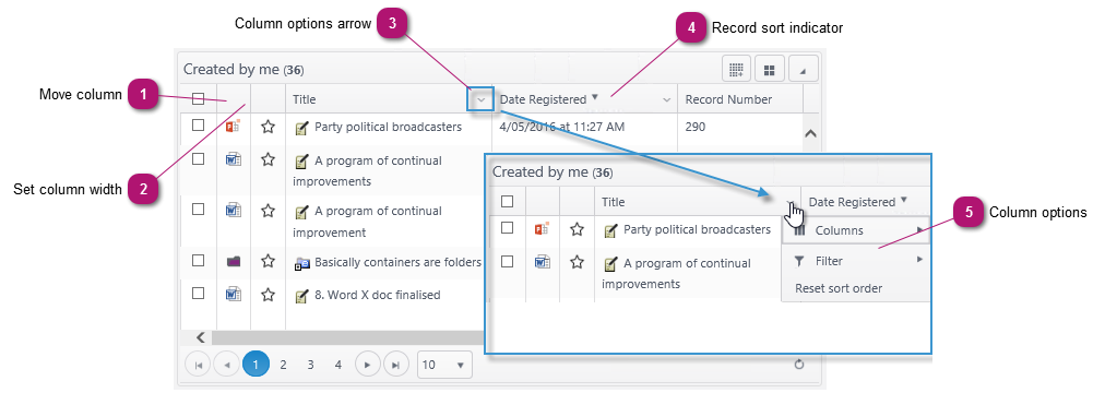 Customise your portlets in grid view