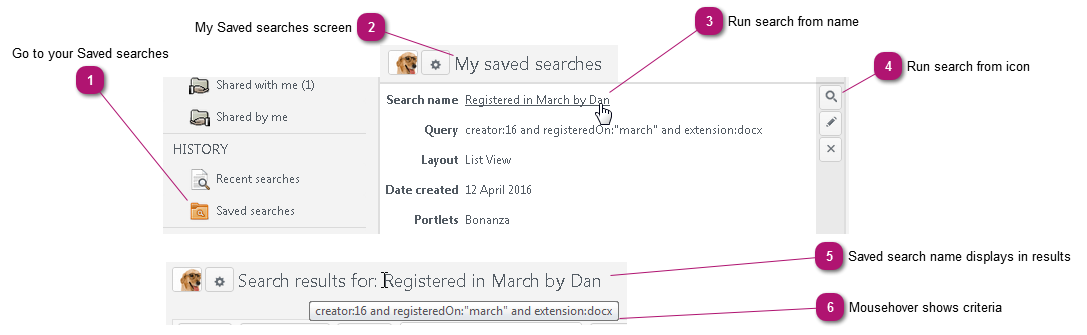 Perform your saved search