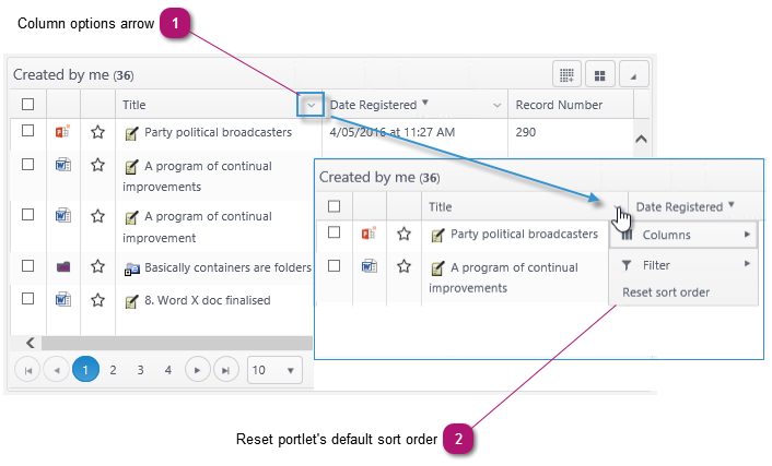 Reset your portlet's sort order